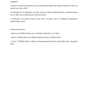 Unterrichtsmaterial „Wie geht ethisches Handeln?“ (SEK I)