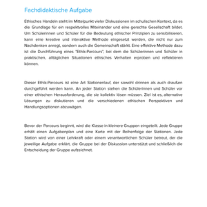 Unterrichtsmaterial „Wie geht ethisches Handeln?“ (SEK I)