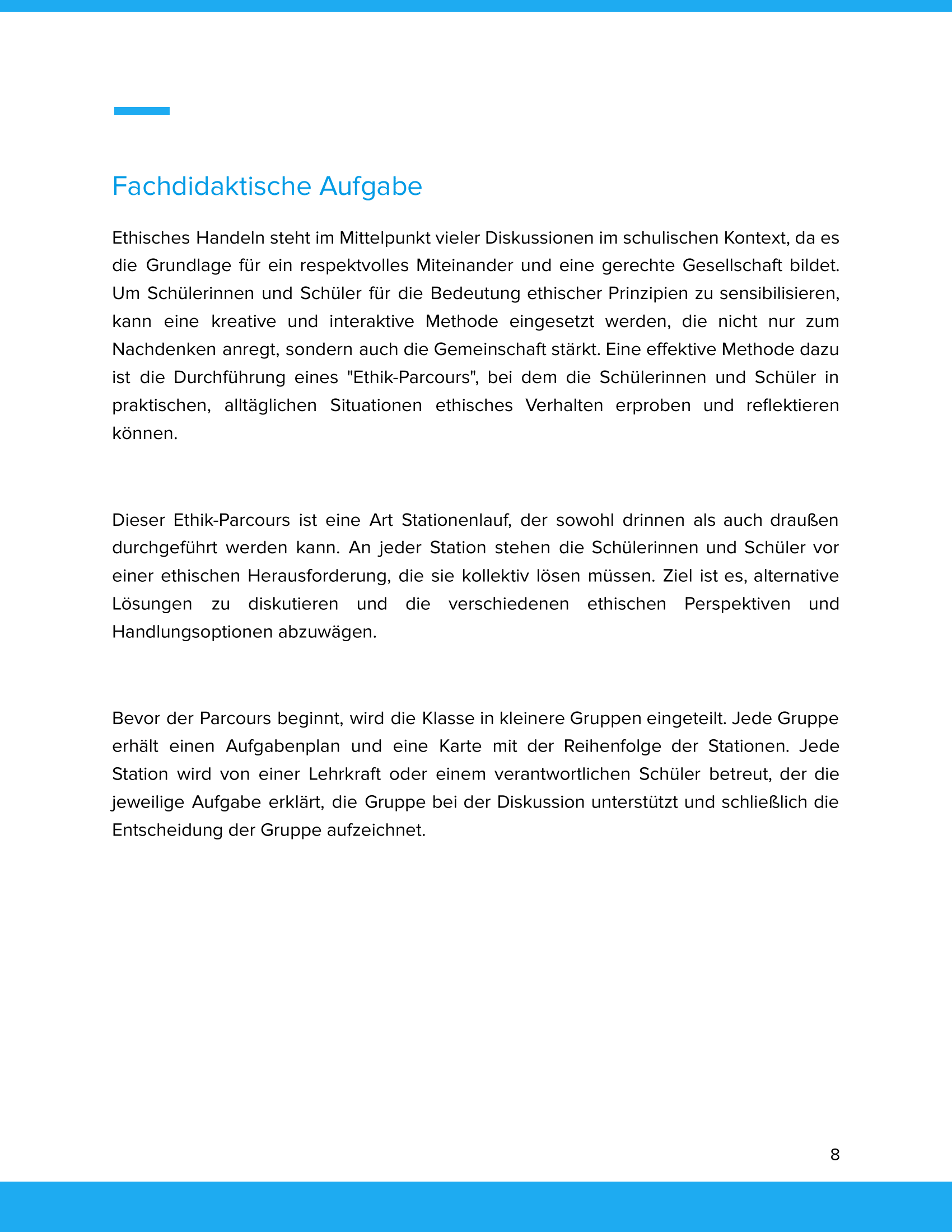 Unterrichtsmaterial „Wie geht ethisches Handeln?“ (SEK I)