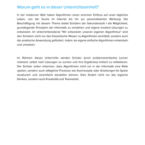 Wir entwickeln unseren eigenen Algorithmus | Unterrichtsmaterial Informatik SEK I