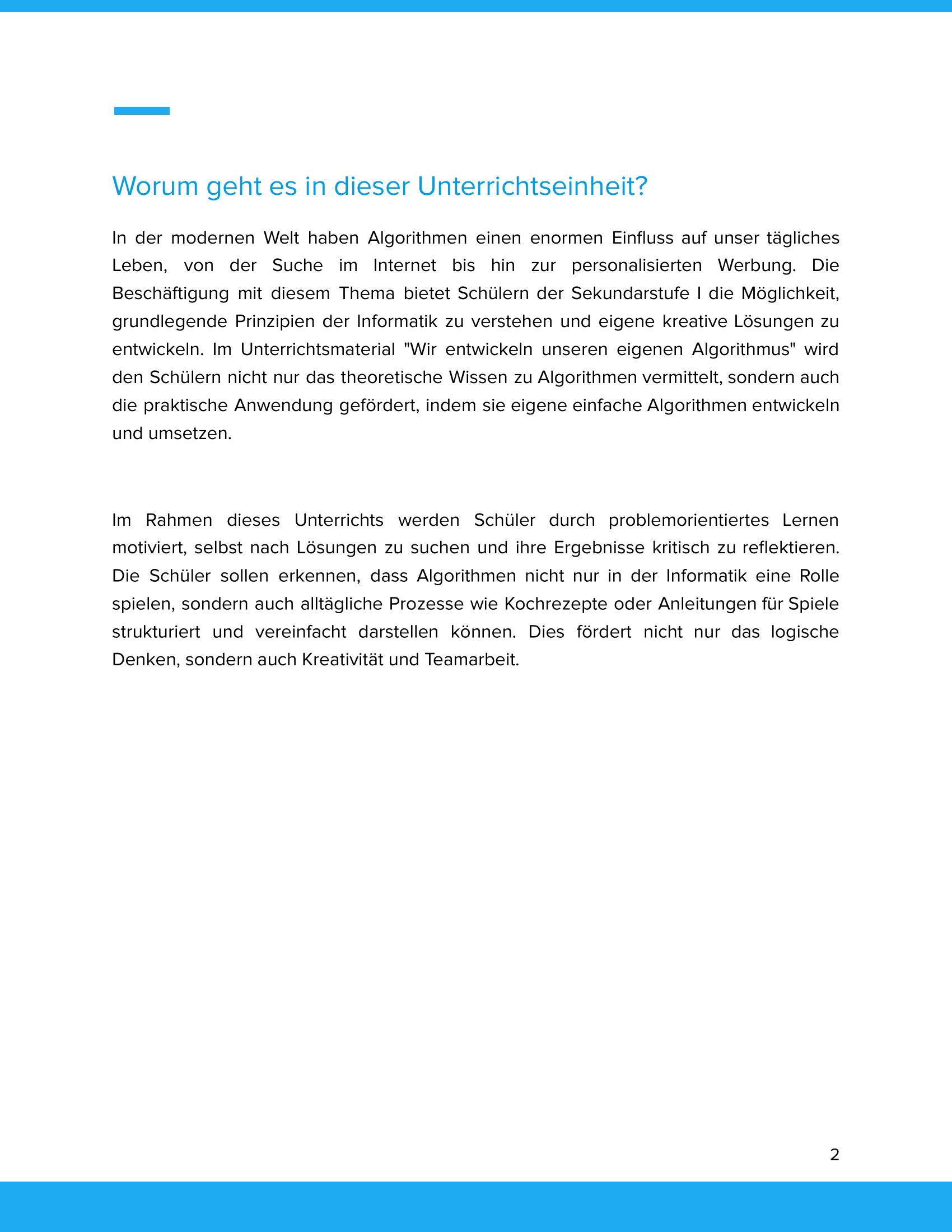 Wir entwickeln unseren eigenen Algorithmus | Unterrichtsmaterial Informatik SEK I