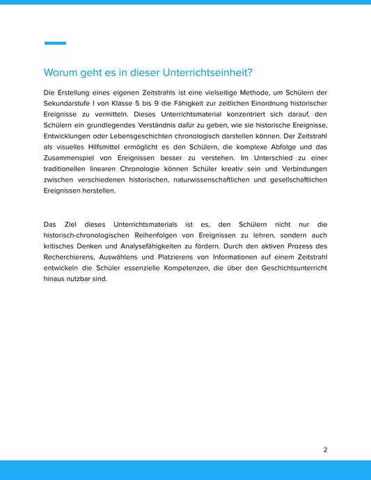 Wir erstellen unseren eigenen Zeitstrahl | Unterrichtsmaterial Geschichte SEK I