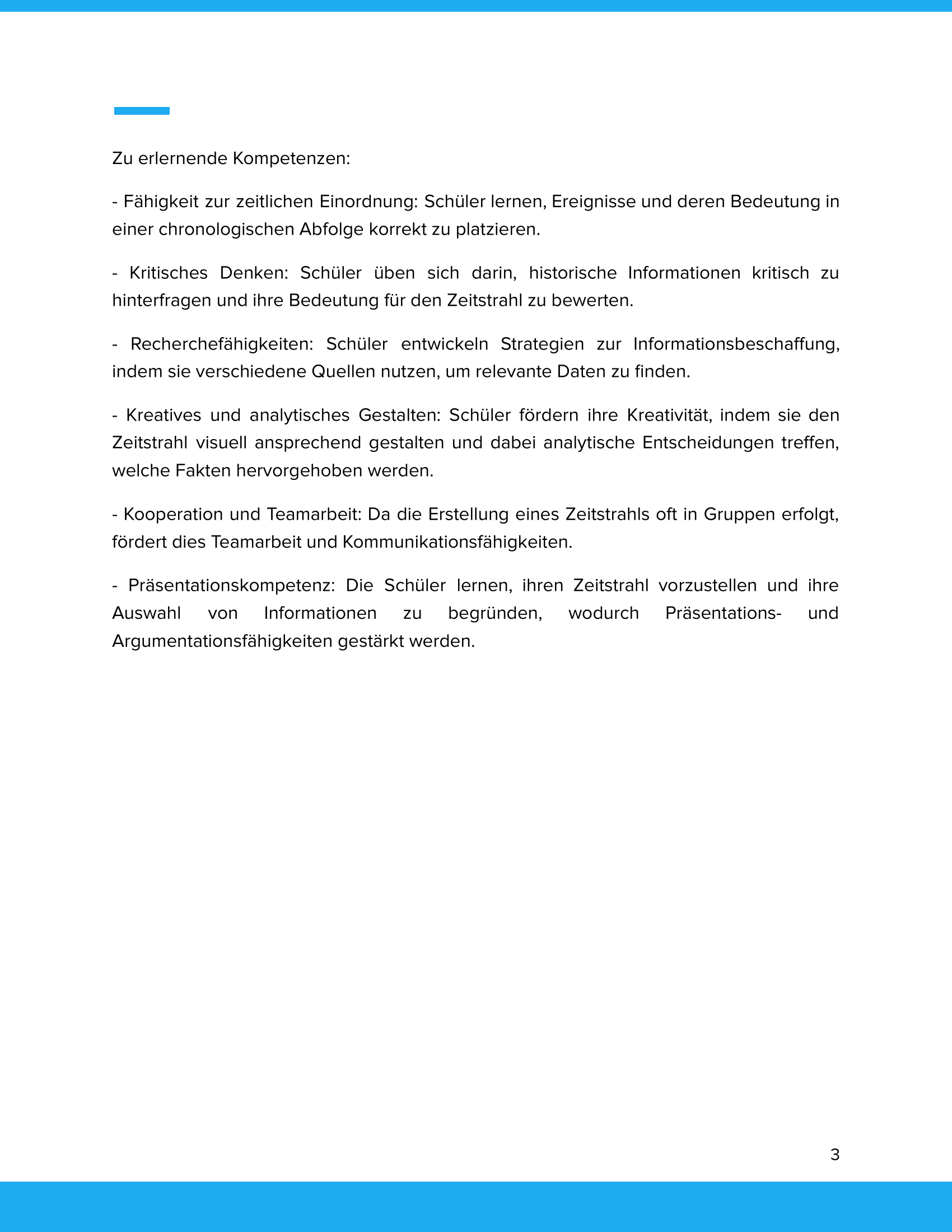 Wir erstellen unseren eigenen Zeitstrahl | Unterrichtsmaterial Geschichte SEK I