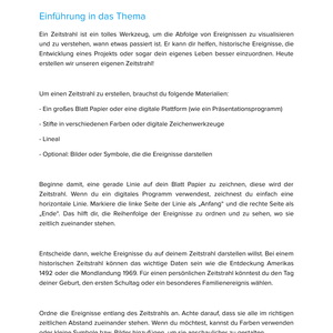 Wir erstellen unseren eigenen Zeitstrahl | Unterrichtsmaterial Geschichte SEK I