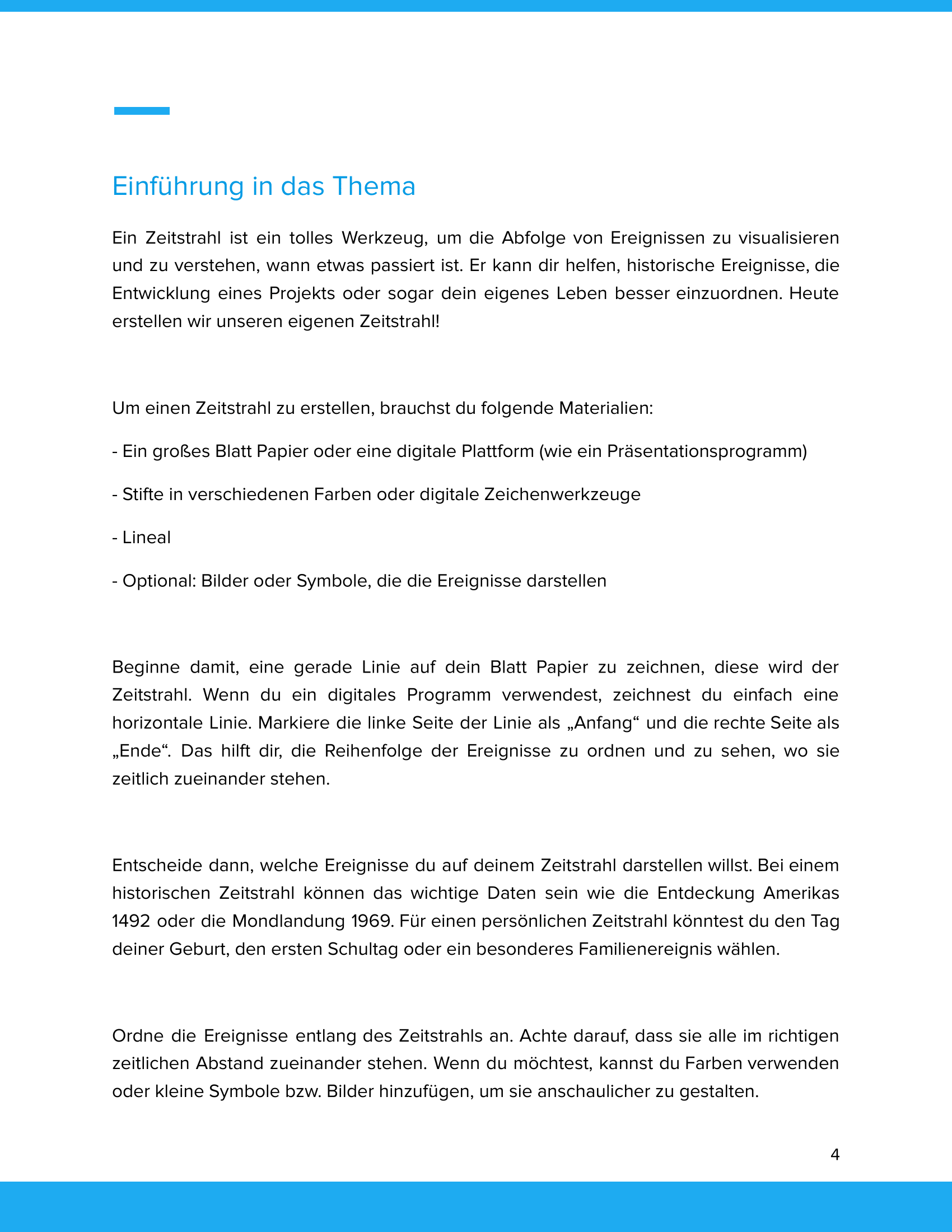 Wir erstellen unseren eigenen Zeitstrahl | Unterrichtsmaterial Geschichte SEK I