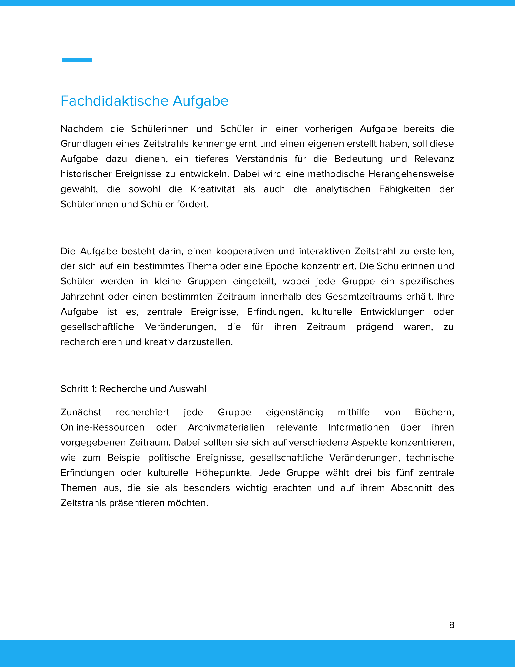 Wir erstellen unseren eigenen Zeitstrahl | Unterrichtsmaterial Geschichte SEK I