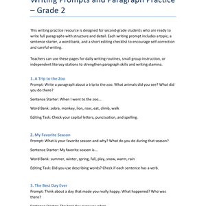 Englisch Klasse 2 – Writing Prompts: Schreibimpulse mit Satzstartern