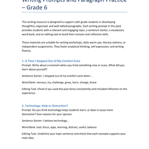 Englisch Klasse 6 – Schreibimpulse mit Struktur, Wortschatz & Hilfen