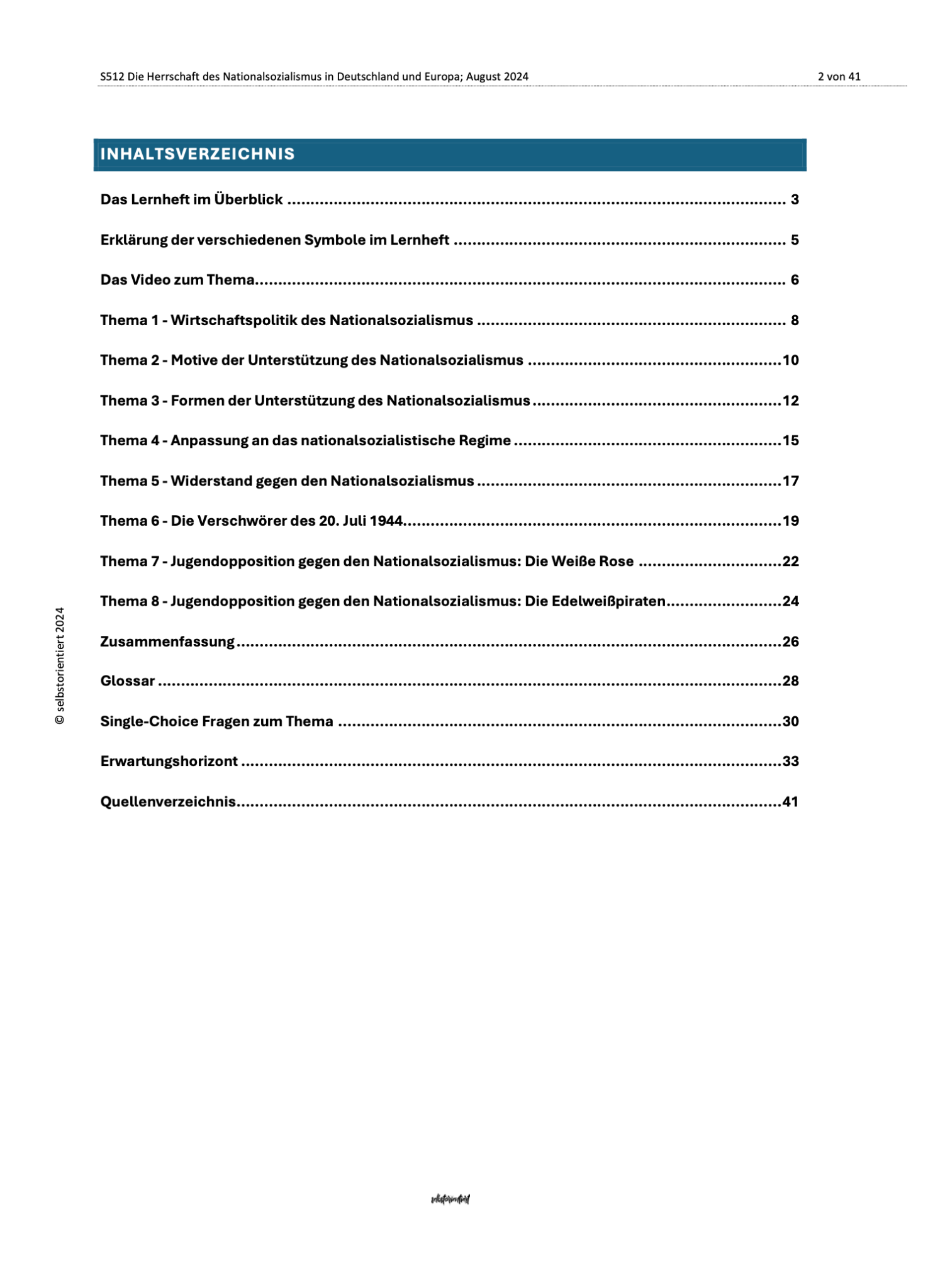 Abitur Geschichte: Die Herrschaft des Nationalsozialismus in Deutschland und Europa - stifo - Students & Teachers Innovate Forward