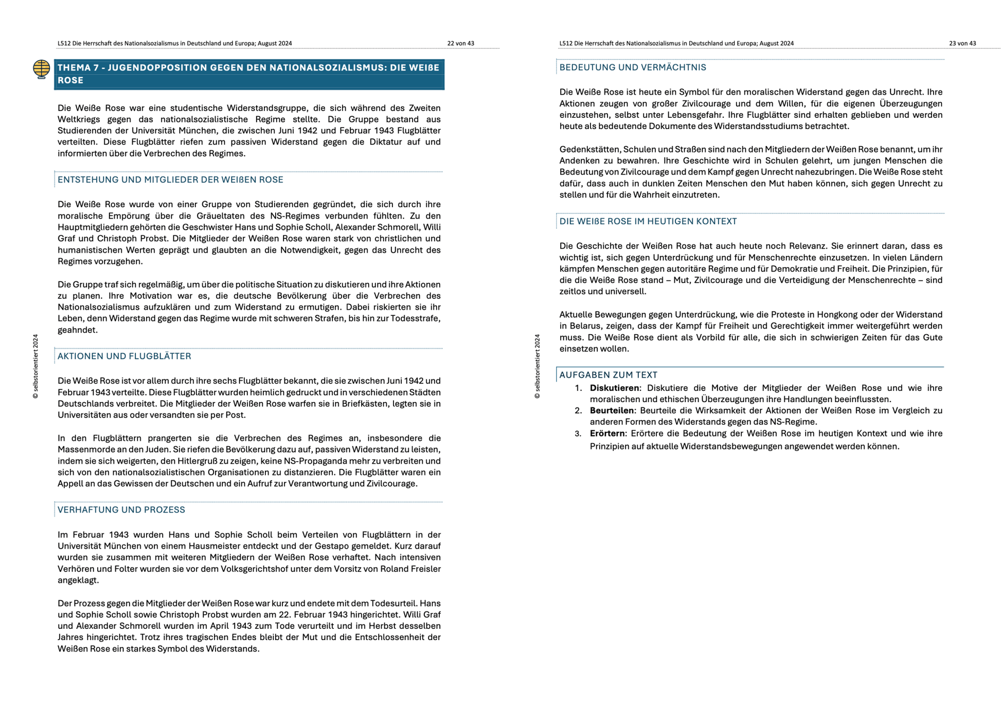 Abitur Geschichte: Die Herrschaft des Nationalsozialismus in Deutschland und Europa - stifo - Students & Teachers Innovate Forward