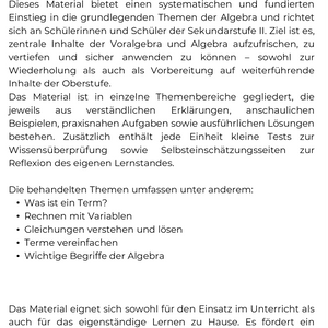 Aufwärmübungen – Algebra SEK II