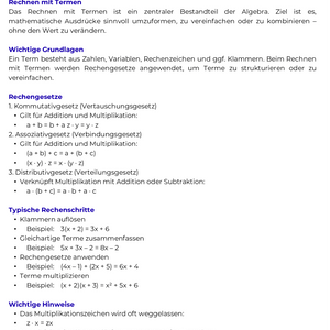 Aufwärmübungen – Algebra SEK II