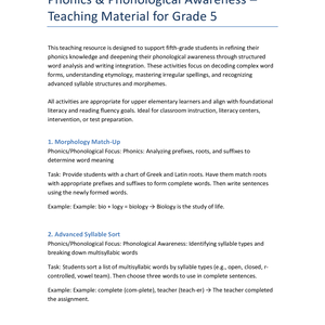 Phonics Englisch Klasse 5 – Fortgeschrittene Wortanalyse & Schreibtraining