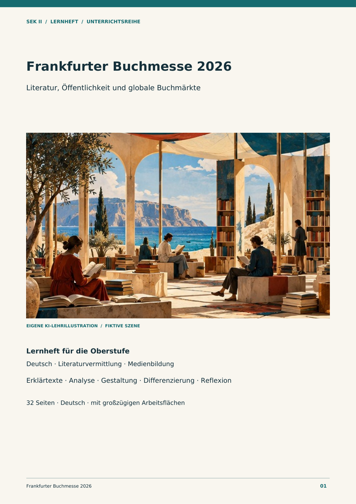 Frankfurter Buchmesse 2026 – Unterrichtsreihe Deutsch Sek II zu Literaturbetrieb, Übersetzen und Buchkritik, Titelbild