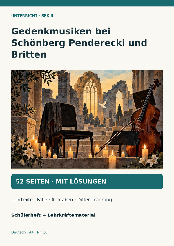 Gedenkmusiken bei Schönberg, Penderecki und Britten – Erinnerung als musikalische Gestaltung | Unterrichtsreihe Musik Sek II
