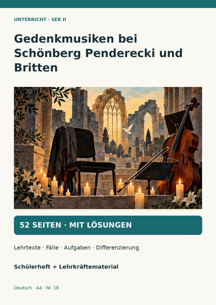 Gedenkmusiken bei Schönberg, Penderecki und Britten: Erinnerung als musikalische Gestaltung – Unterrichtsreihe Musik Sek II