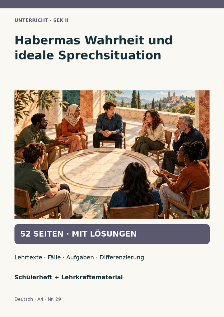 Habermas zu Wahrheit und idealer Sprechsituation: Geltungsansprüche, Konsens und Rechtfertigung – Unterrichtsreihe Philosophie Sek II