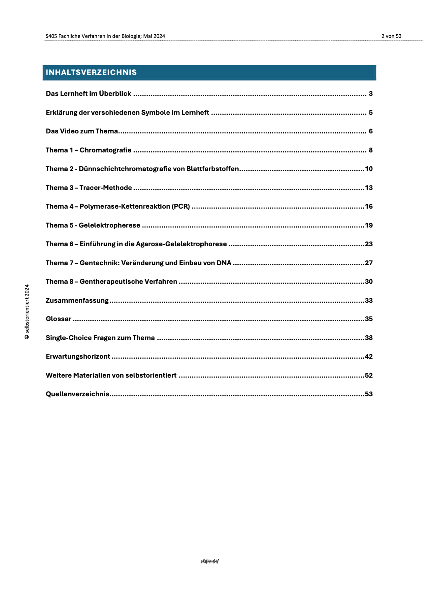 Lernheft: Fachliche Verfahren in der Biologie - Genetische Analyseverfahren - stifo - Students & Teachers Innovate Forward