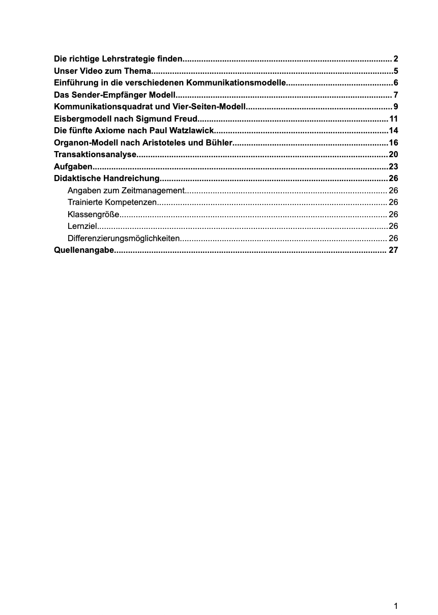 Lernheft: Kommunikationsmodelle im Fach Deutsch - stifo - Students & Teachers Innovate Forward