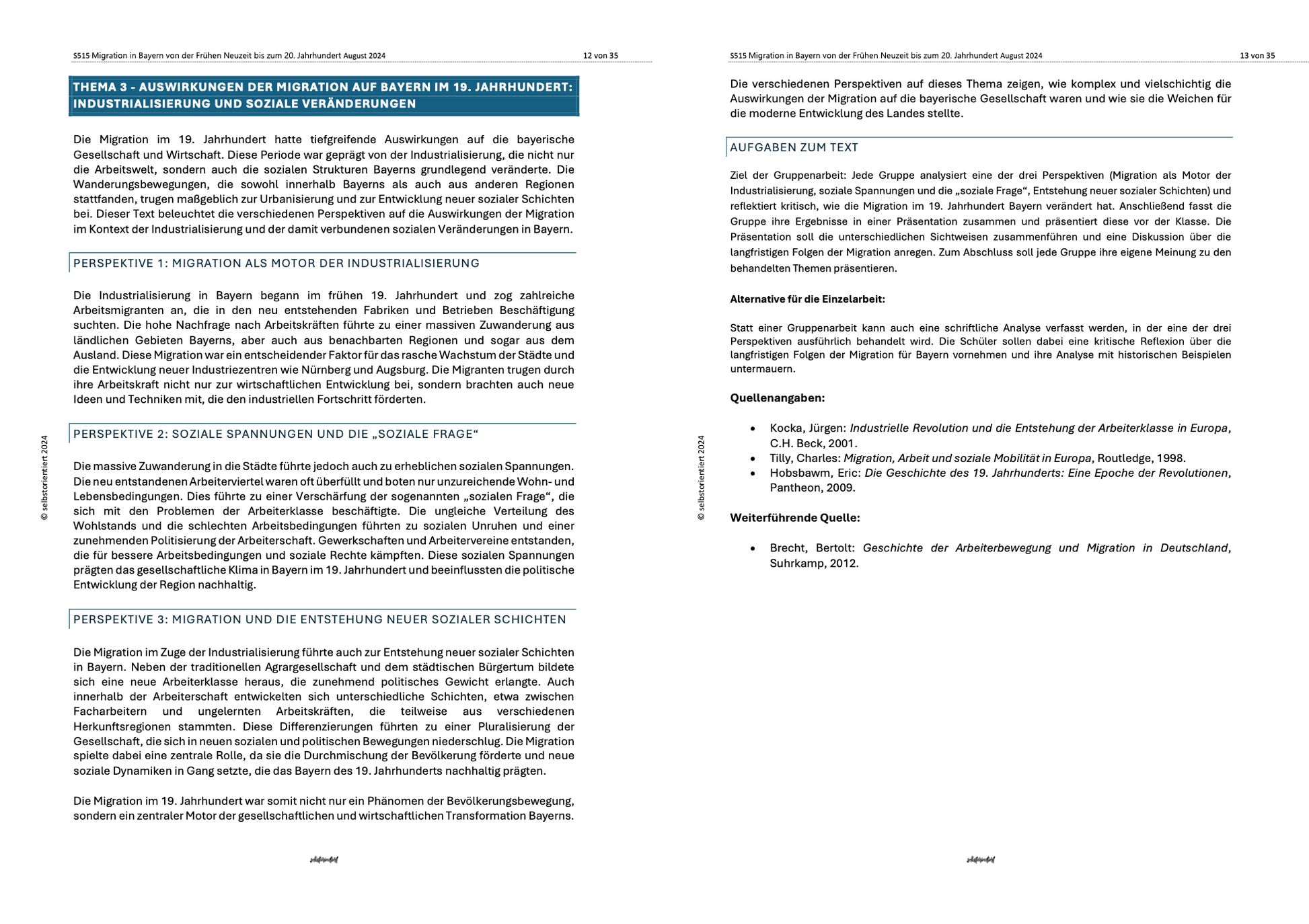 Lernheft: Migration in Bayern - Frühe Neuzeit bis zum 20. Jahrhundert - stifo - Students & Teachers Innovate Forward