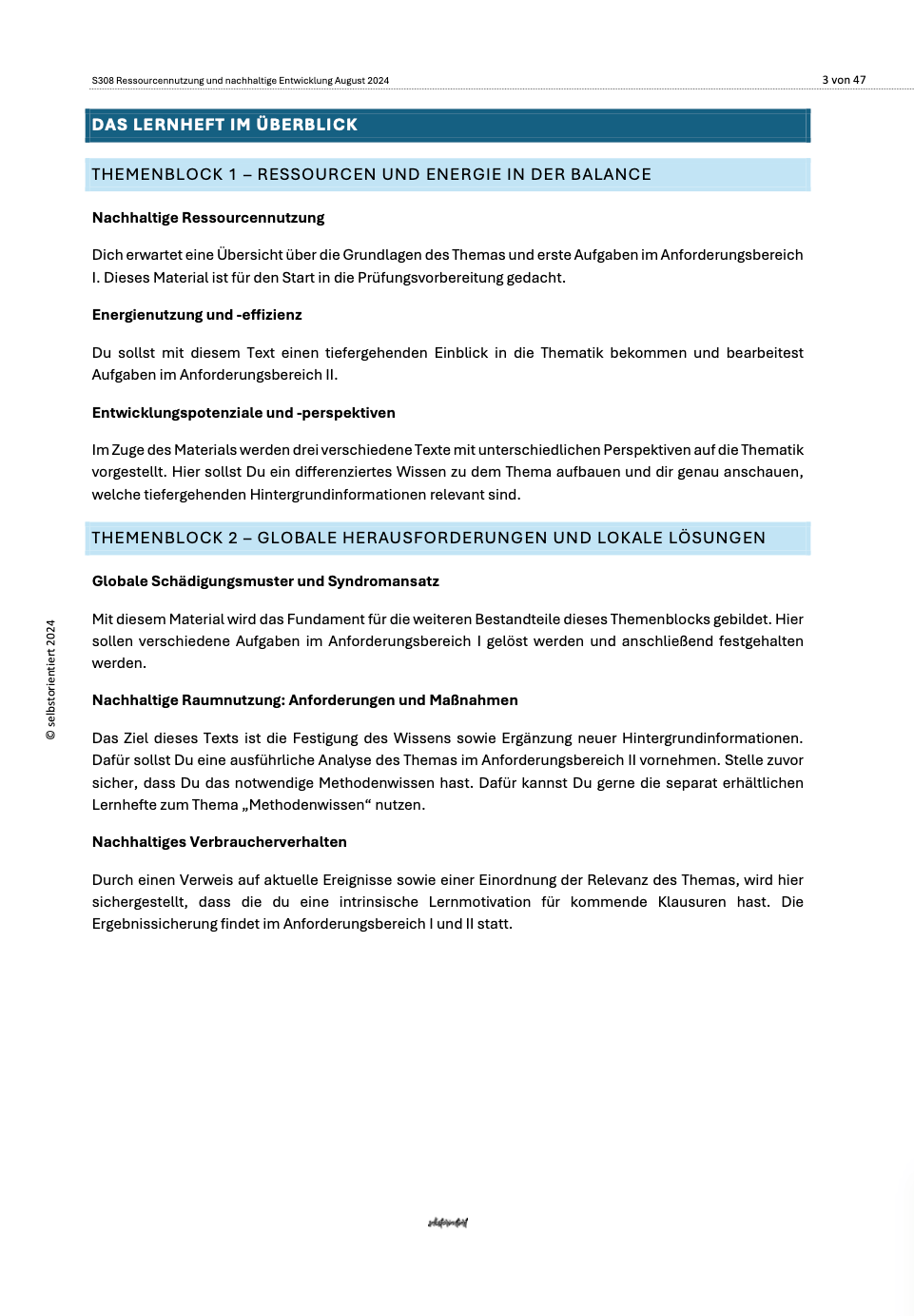 Lernheft: Ressourcennutzung und nachhaltige Entwicklung - (Nachhaltige) Ressourcen - und Energienutzung - stifo - Students & Teachers Innovate Forward