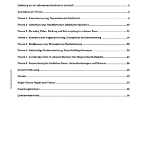 Lernheft: Siedlungsentwicklung und Raumordnung im Geographie Abitur - stifo - Students & Teachers Innovate Forward