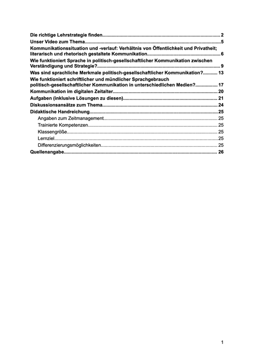 "Literarisch und rhetorisch gestaltete Kommunikation" (Unterrichtsmaterial Deutsch) - stifo - Students & Teachers Innovate Forward