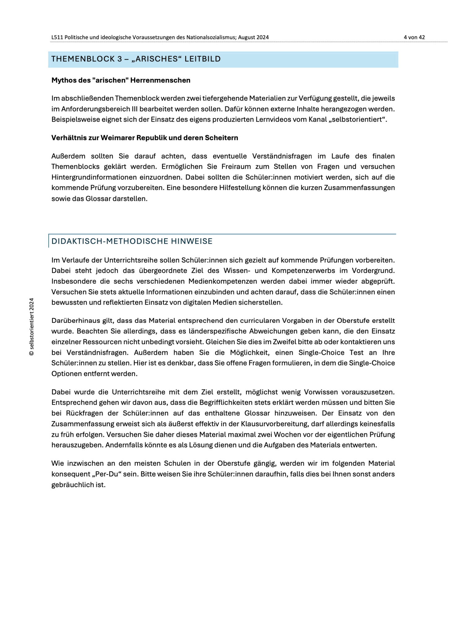 Politische und ideologische Voraussetzungen des Nationalsozialismus - Unterrichtsmaterial - stifo - Students & Teachers Innovate Forward