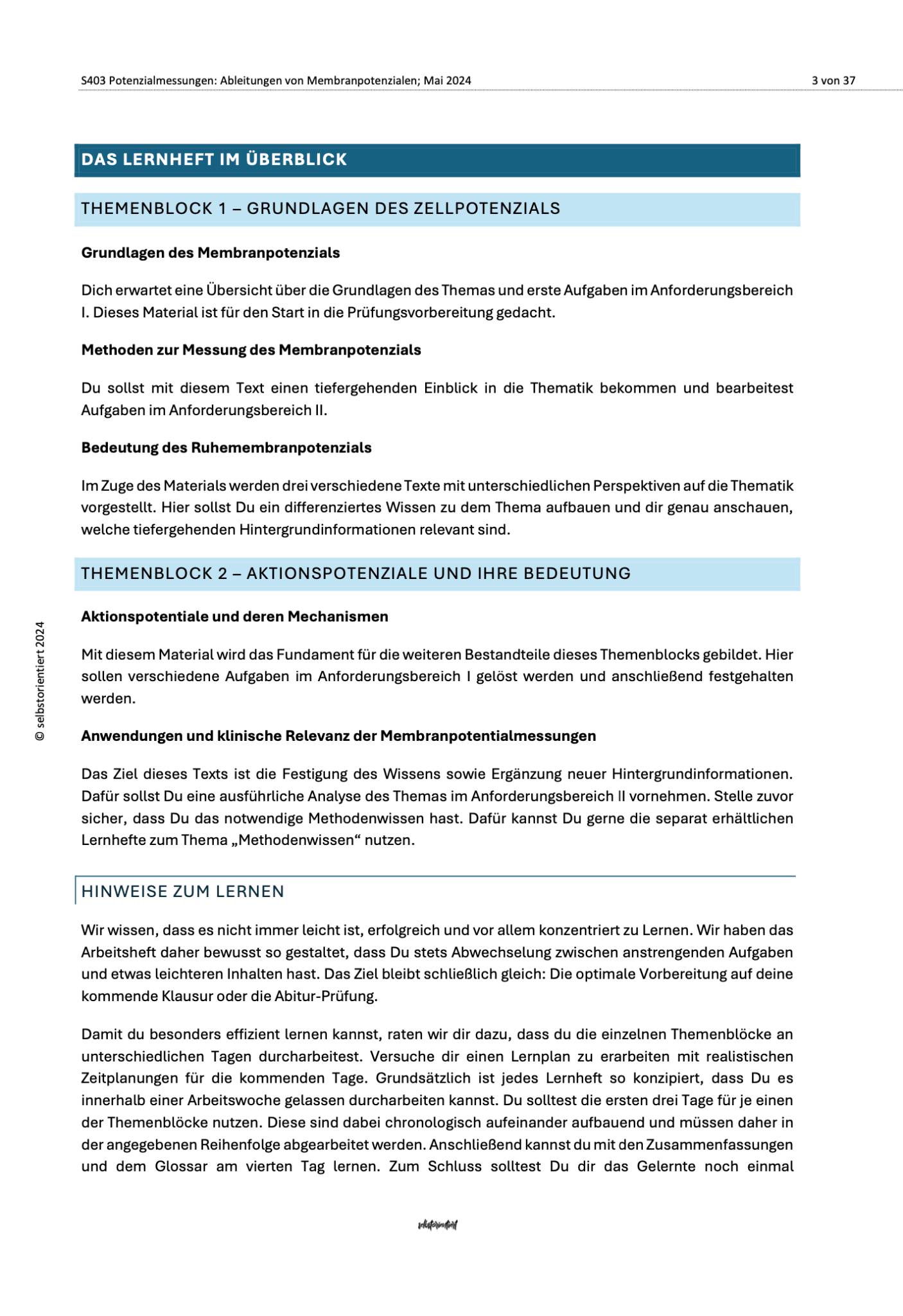 Potenzialmessungen: Ableitung von Membranpotenzialen in Biologie - stifo - Students & Teachers Innovate Forward