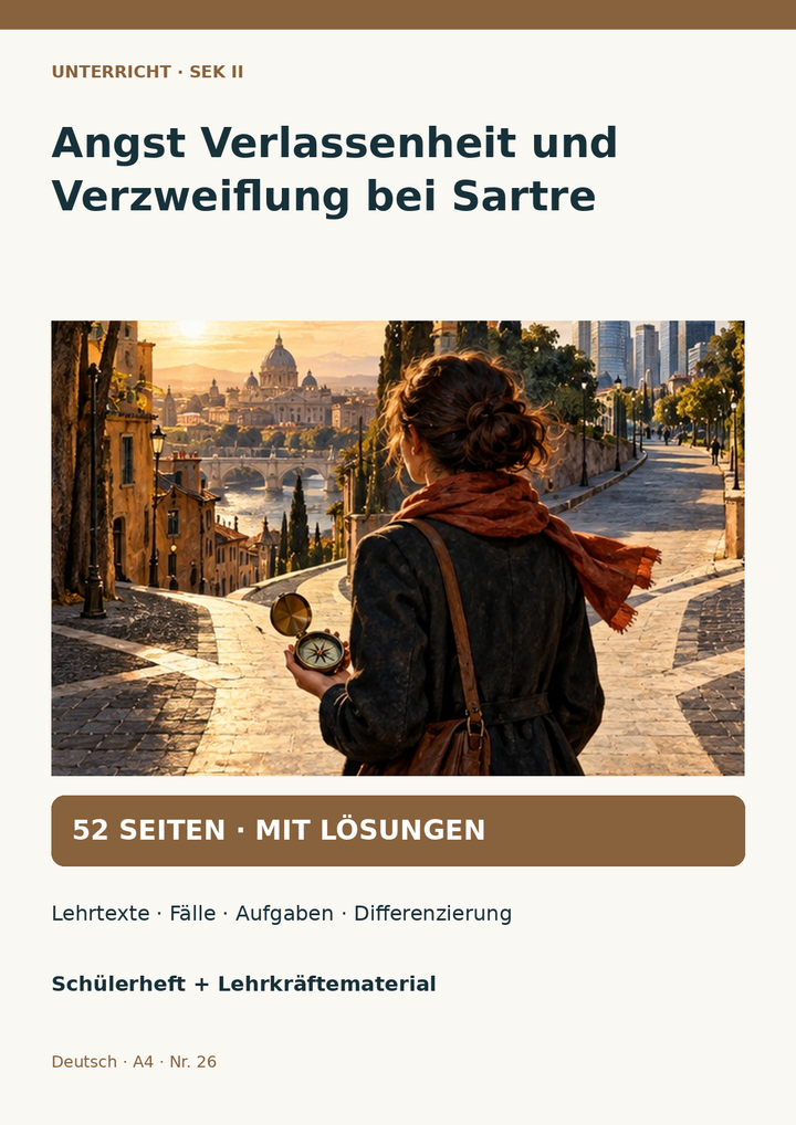 Angst, Verlassenheit und Verzweiflung bei Sartre: Verantwortung, Wahl und soziale Rollen – Unterrichtsreihe Philosophie Sek II