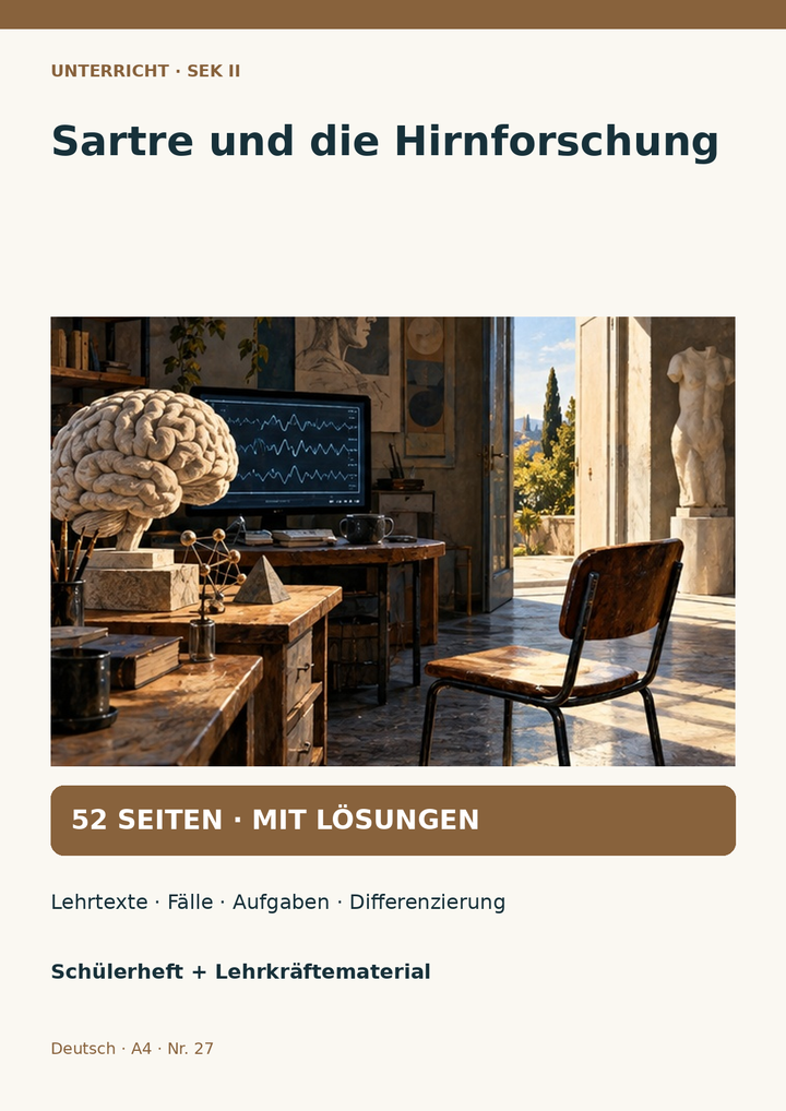 Sartre und die Hirnforschung: Libet-Experiment, Freiheitsbegriffe und Vergleich – Unterrichtsreihe Philosophie Sek II