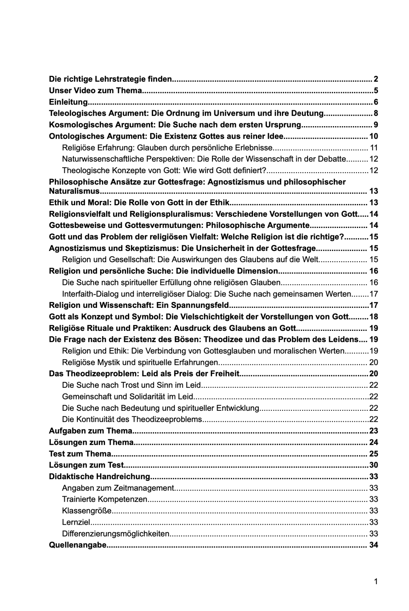 Schülerheft: Die Frage nach der Existenz Gottes (Texte | Aufgaben) - stifo - Students & Teachers Innovate Forward