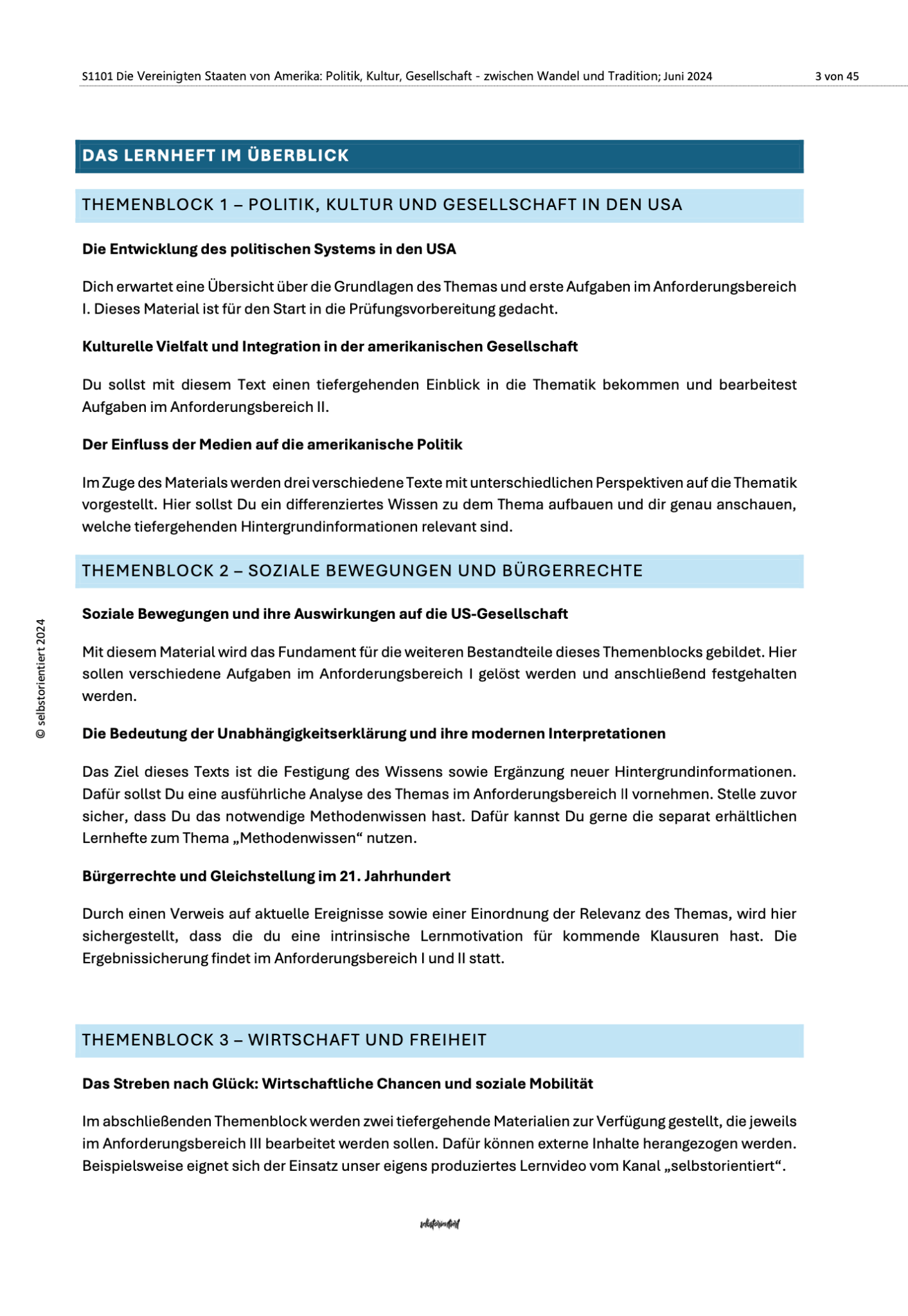 Schülerheft "Die Vereinigten Staaten von Amerika: Politik, Kultur, Gesellschaft - zwischen Wandel und Tradition" - stifo - Students & Teachers Innovate Forward