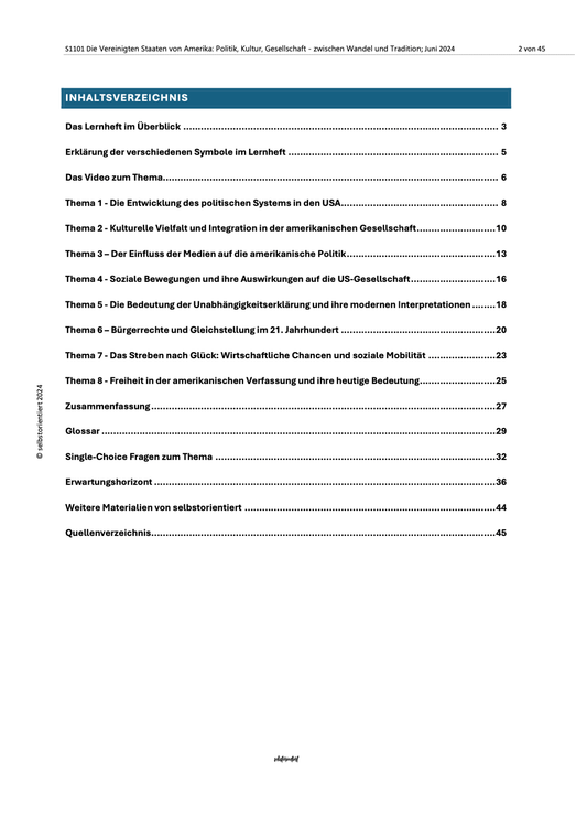 Schülerheft "Die Vereinigten Staaten von Amerika: Politik, Kultur, Gesellschaft - zwischen Wandel und Tradition" - stifo - Students & Teachers Innovate Forward