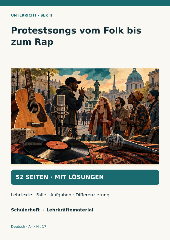 Protestsongs vom Folk bis zum Rap – enthalten im Sparpaket Musik und Politik, Unterrichtsmaterial Musik Sek II