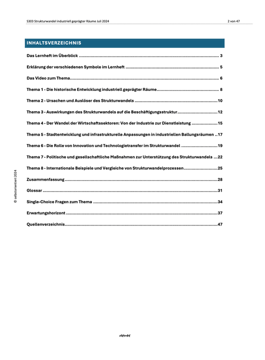 Strukturwandel industriell geprägter Räume im Geographie Abitur - Lernheft - stifo - Students & Teachers Innovate Forward