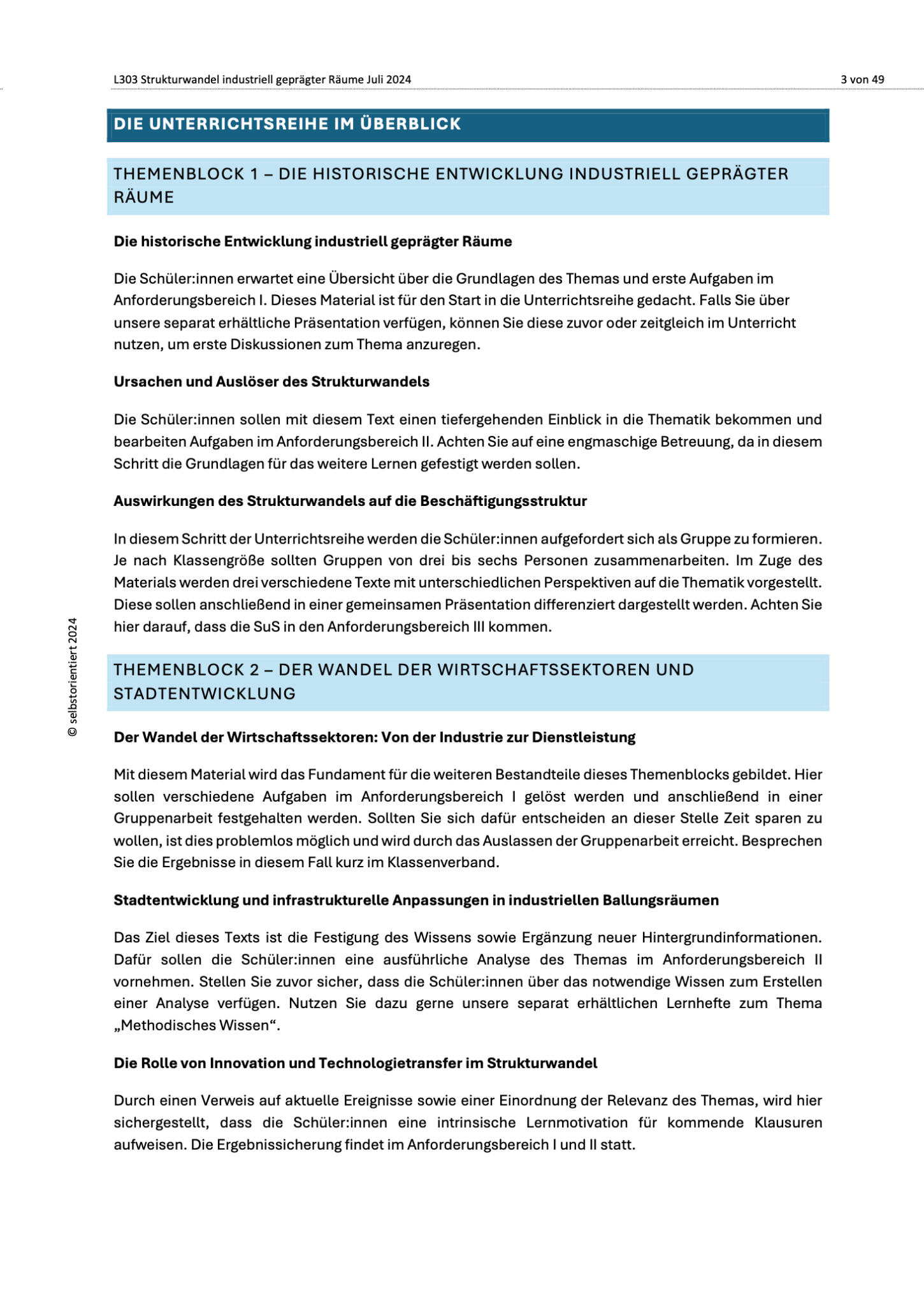 Strukturwandel industriell geprägter Räume - Unterrichtsmaterial - stifo - Students & Teachers Innovate Forward