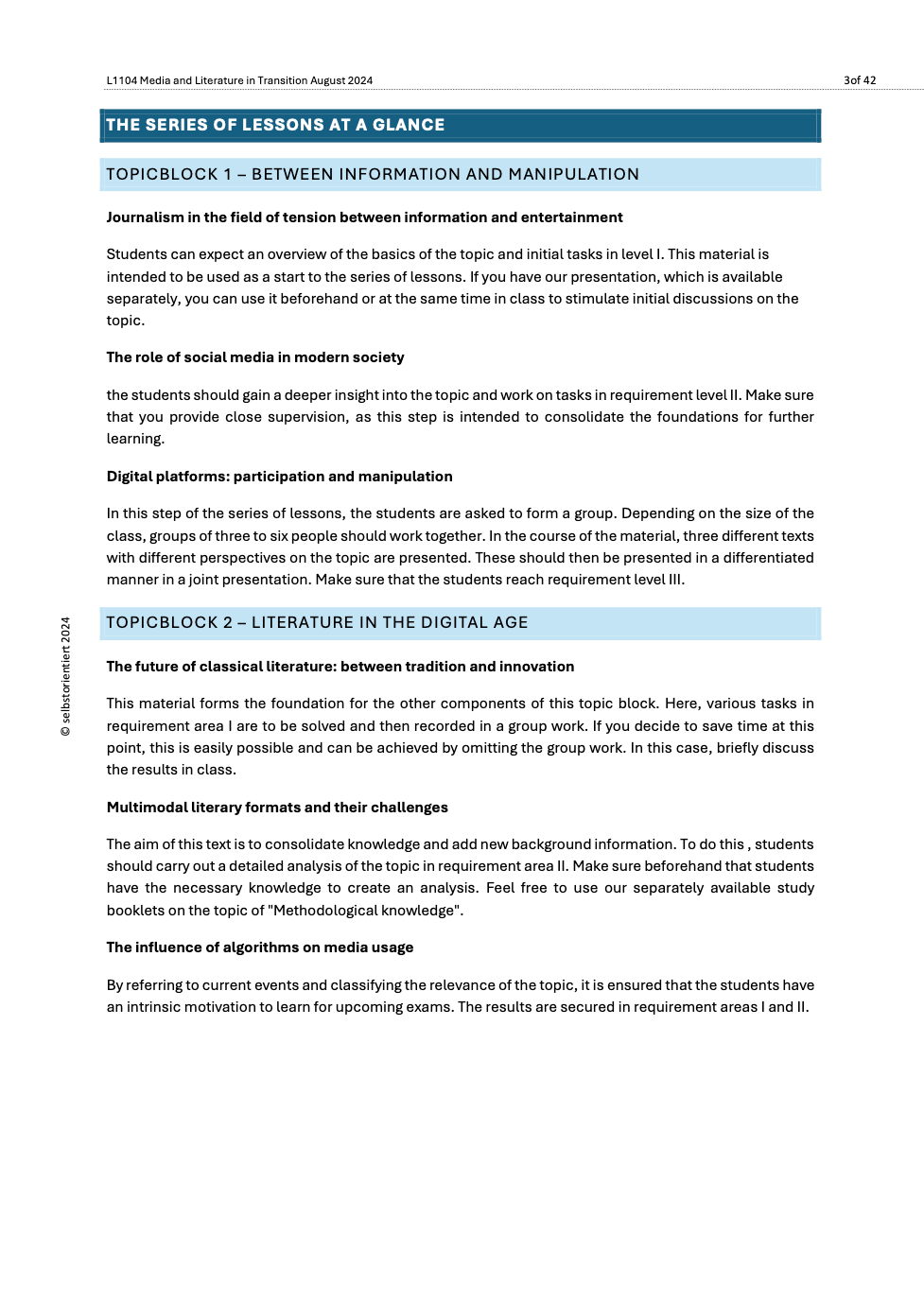 Teaching Series: Media and Literature in Transition - English GoST | Englisches Material - stifo - Students & Teachers Innovate Forward