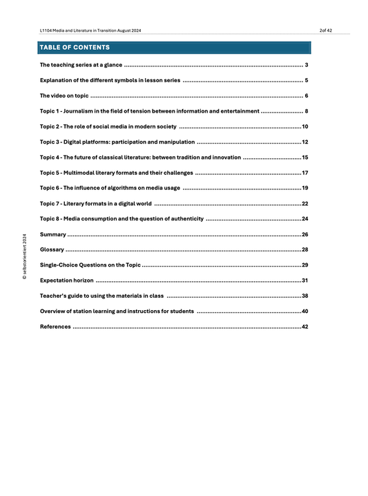 Teaching Series: Media and Literature in Transition - English GoST | Englisches Material - stifo - Students & Teachers Innovate Forward