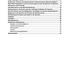 Unterrichsreihe: Theorien zum Spracherwerb im Erstspracherwerb und der Mehrsprachigkeit - stifo - Students & Teachers Innovate Forward