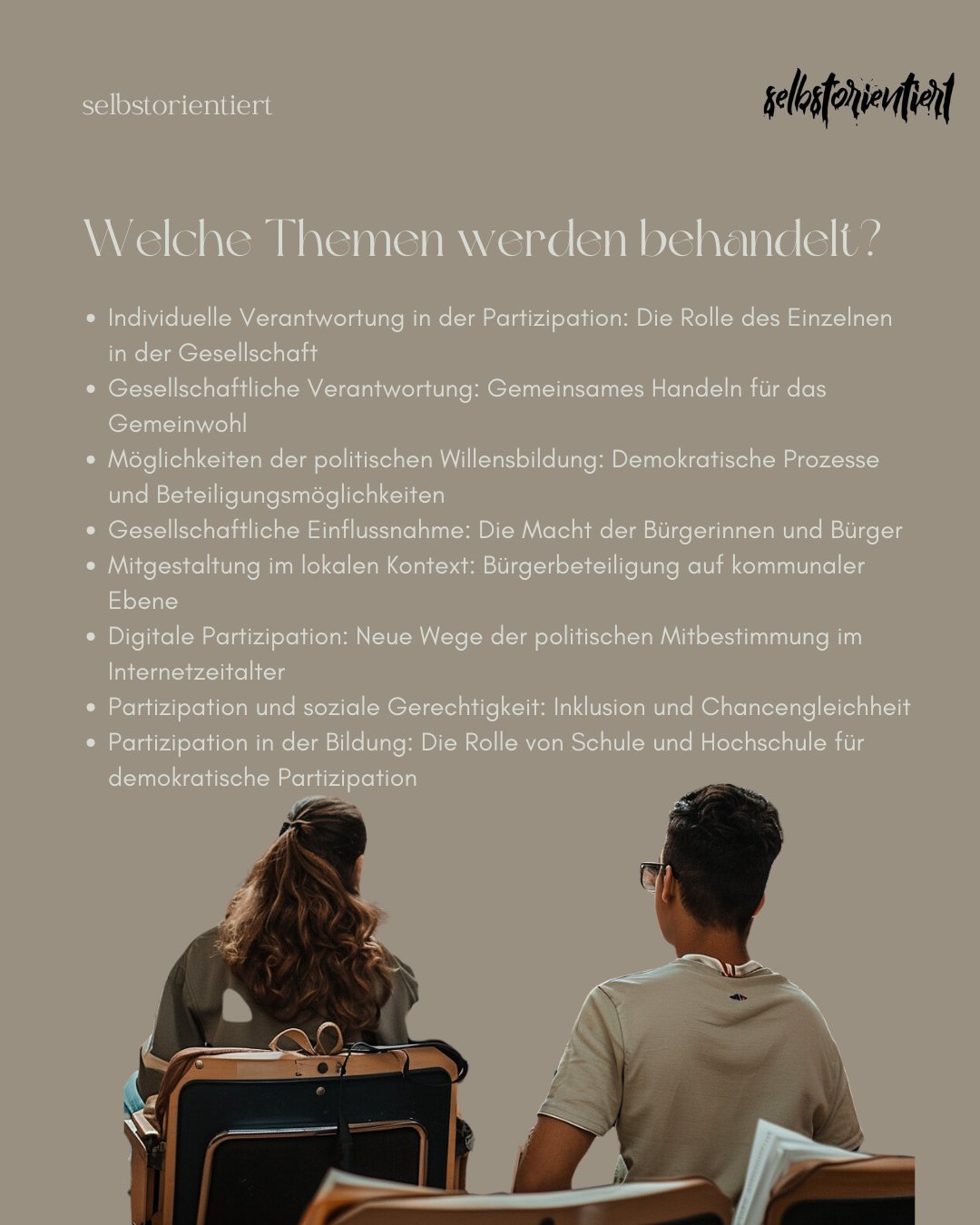 Unterrichtsreihe: Dimensionen der Partizipation: Individuelle und gesellschaftliche Verantwortung - stifo - Students & Teachers Innovate Forward