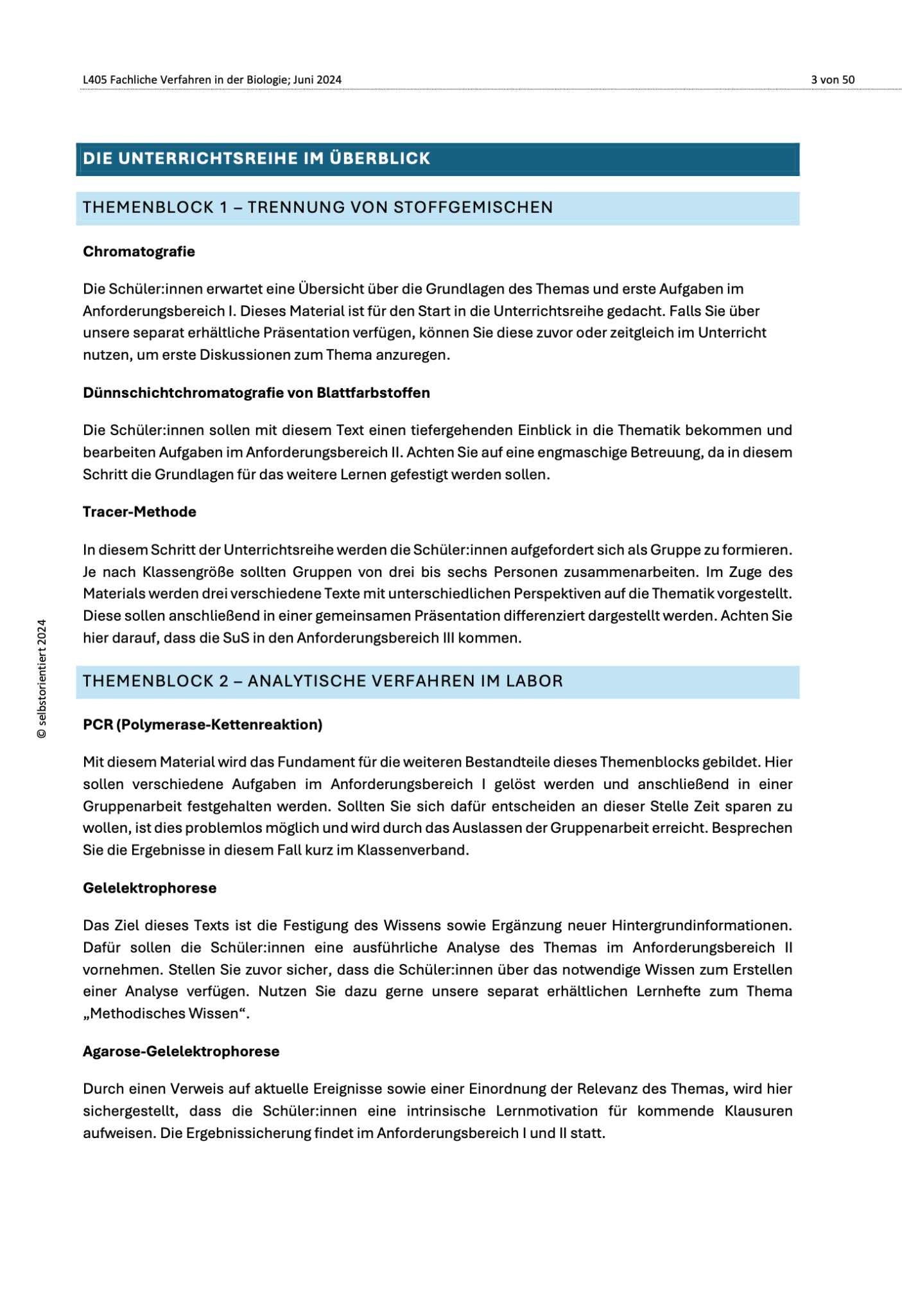 Unterrichtsreihe: Fachliche Verfahren in der Biologie - Genetische Analyseverfahren - stifo - Students & Teachers Innovate Forward