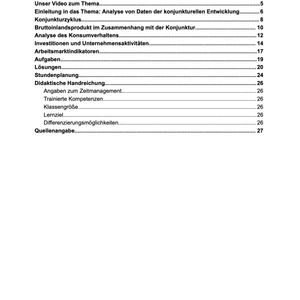 Unterrichtsreihe: Konjunktur und Wachstum - Analyse von Daten zur konjunkturellen Entwicklung - stifo - Students & Teachers Innovate Forward