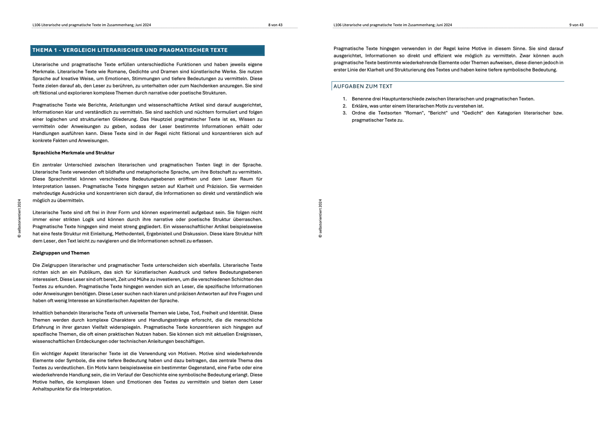 Unterrichtsreihe "Literarische und pragmatische Texte im Zusammenhang: motivische und thematische, diachrone und synchrone Bezüge" - stifo - Students & Teachers Innovate Forward