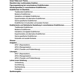 Unterrichtsreihe: Multimodales Erzählen: Figurengestaltung, Handlungsaufbau, erzählerische und ästhetische Gestaltung in verschiedenen Erzählformaten - stifo - Students & Teachers Innovate Forward