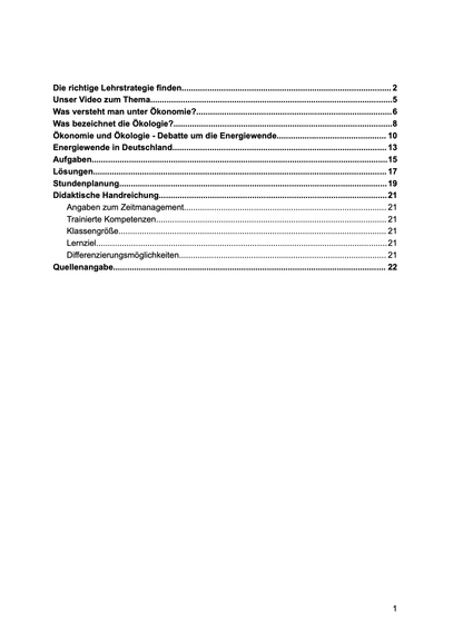 Unterrichtsreihe: Ökonomie und Ökologie − Die Debatte um die Energiewende - stifo - Students & Teachers Innovate Forward