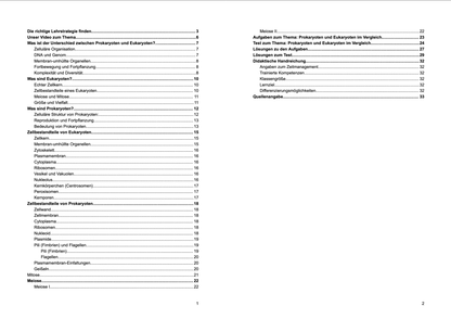 Unterrichtsreihe: Pro - und Eukaryoten im Vergleich (Texte, Stundenentwürfe und Test) - stifo - Students & Teachers Innovate Forward