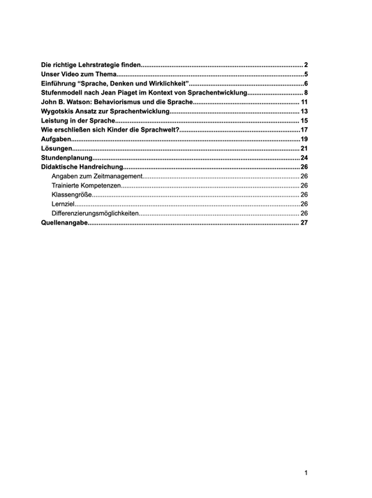 Unterrichtsreihe: Sprache, Denken und Wirklichkeit: Verhältnis von sprachlichem Zeichen, Vorstellung und Gegenstand; Sprachskepsis - stifo - Students & Teachers Innovate Forward