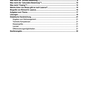 Unterrichtsreihe: Stressmodell nach Lazarus (Material) - stifo - Students & Teachers Innovate Forward