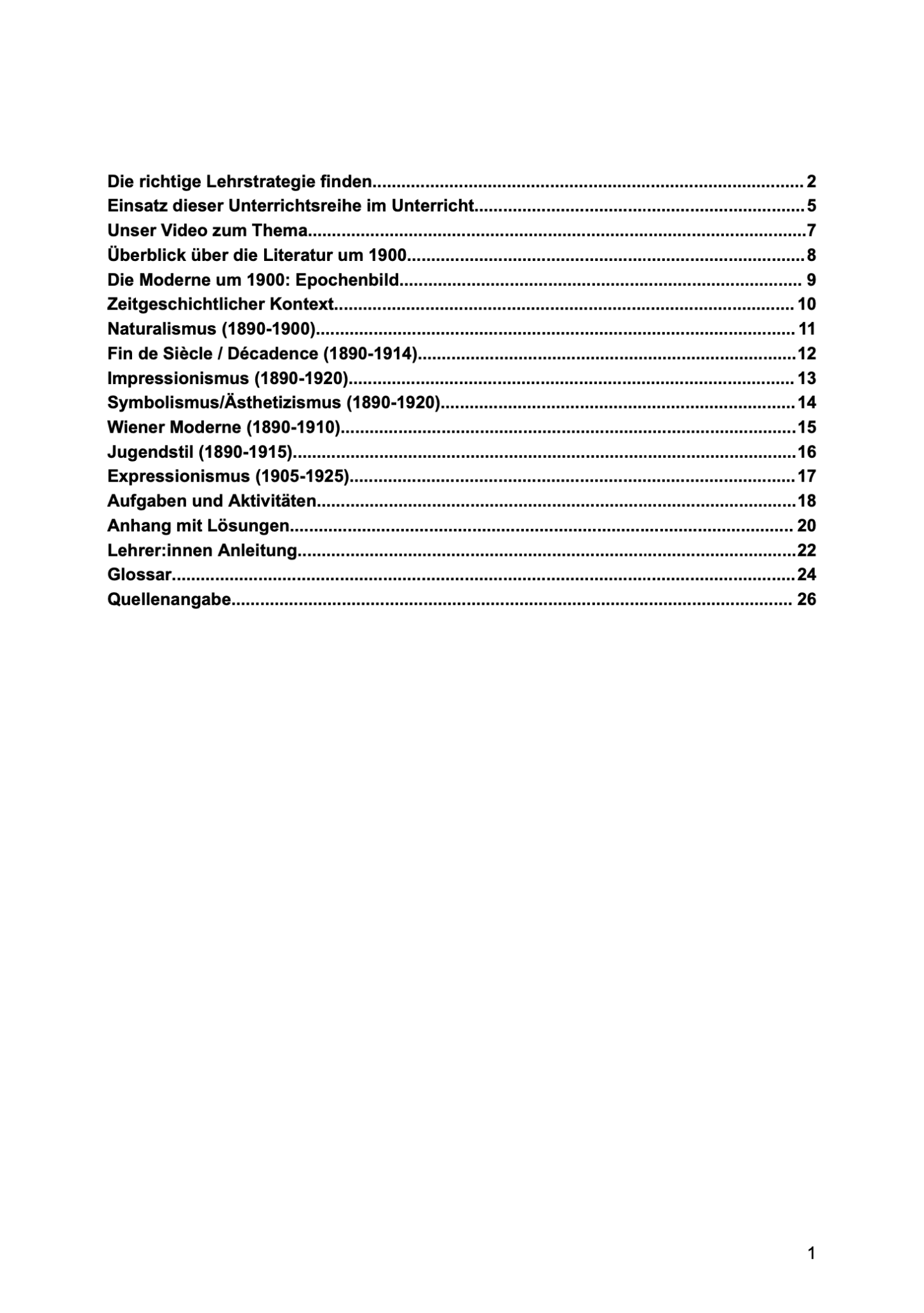 Unterrichtsreihe: Umbrüche in der deutschsprachigen Literatur um 1900 - stifo - Students & Teachers Innovate Forward